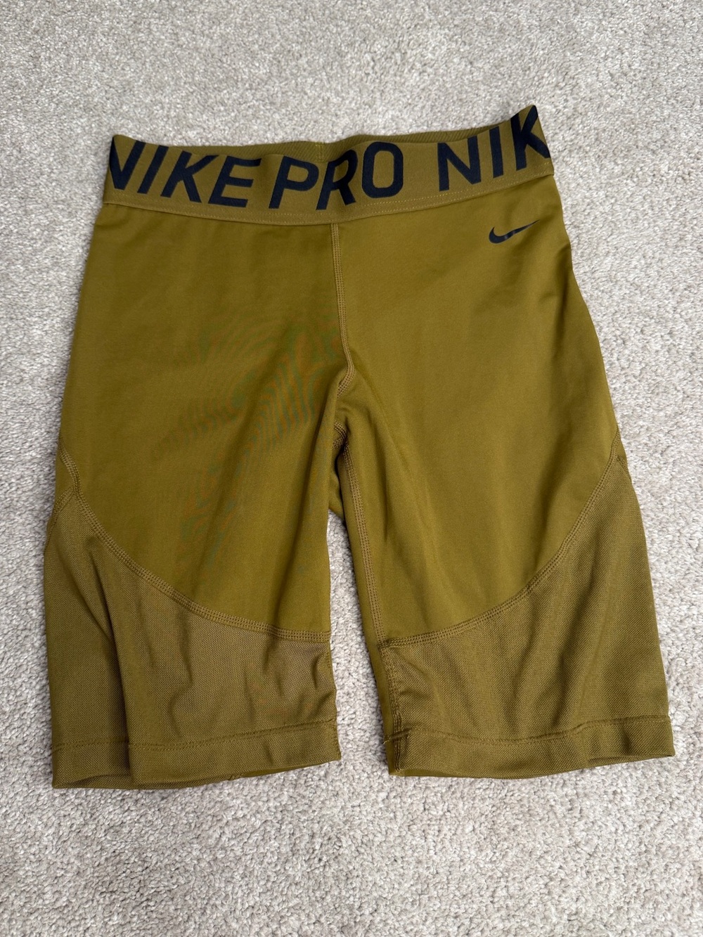 Nike Pro Olive Green Dri-FIT Compression Training Shorts AR6709-368 Womens M